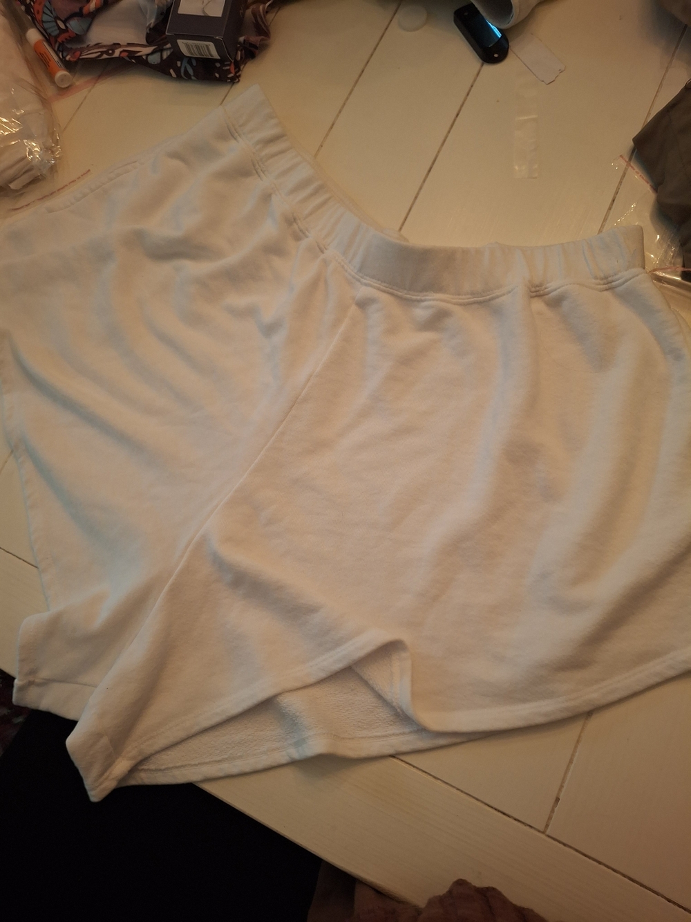 Free People White Soft Elastic-Waist Short
